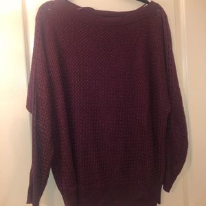 Lane Bryant Maroon woven light sweater size 14/16.